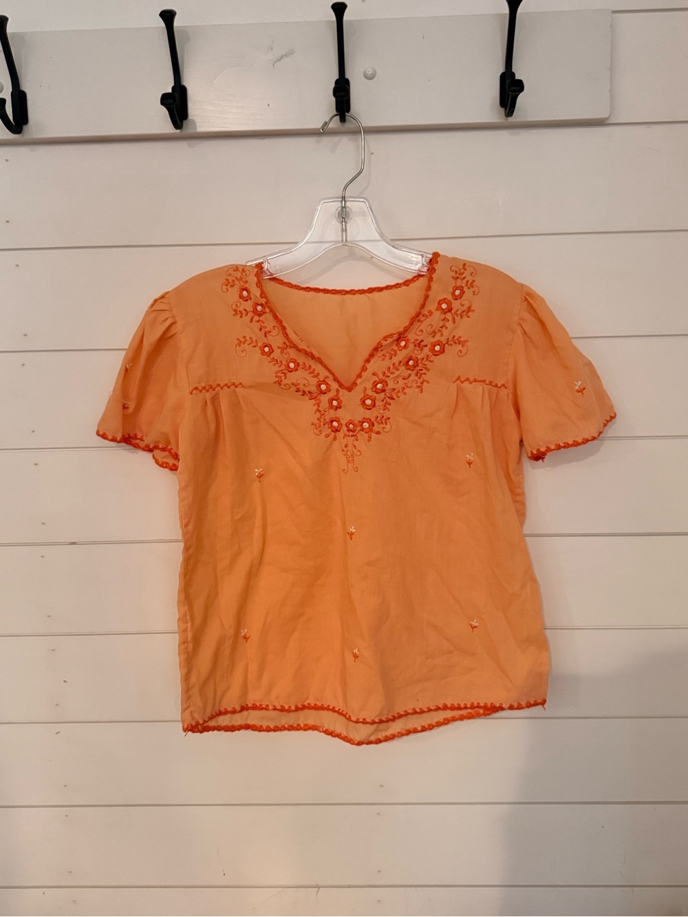 Vintage Hand Embroidered Peasant Blouse Boho Cottagecore size‎ S